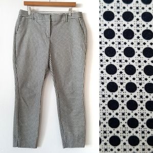 Adrienne Vittadini Career Pants Straight Leg Business Casual Navy White